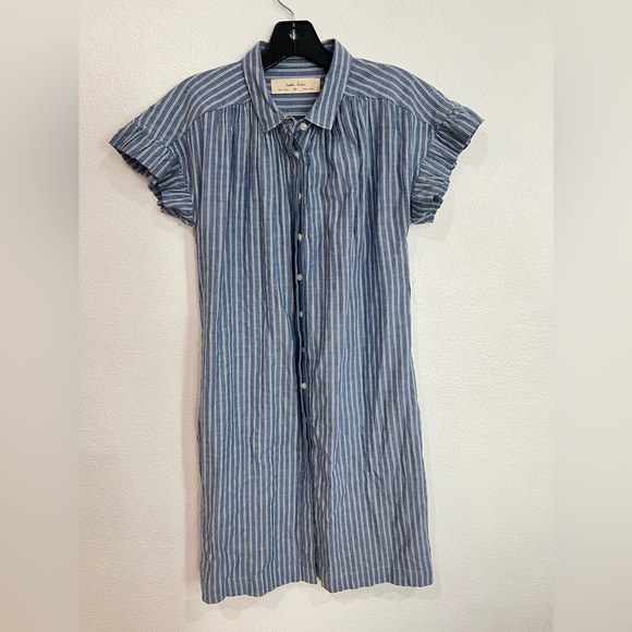 Anthropologie Isabella Sinclair Piper Blue White Striped Dress Women Size XS - Picture 2 of 4